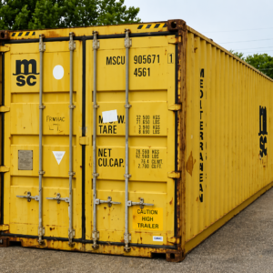 40ft used wind and watertight shipping container yellow