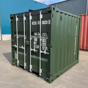 8ft One Trip Green Steel Shipping Container – ISO Certified & Durable