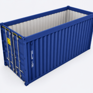 20ft x 8ft open top used shipping container exterior side view