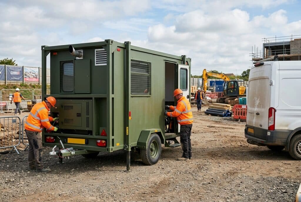 The 12 x 7.5ft Towable Welfare Unit with a Generator