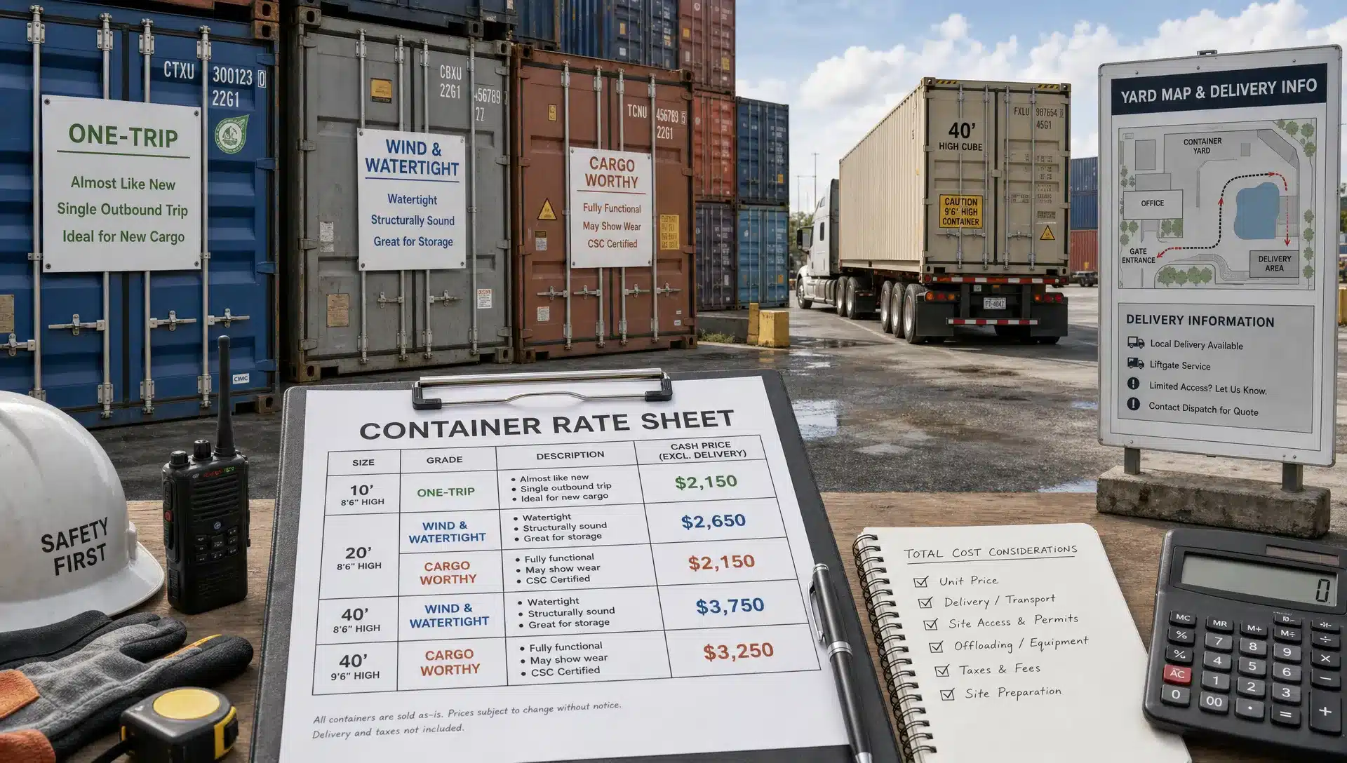 Used Shipping Container Prices by Size and Grade - Main Image